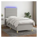 vidaXL Boxspringbett 100 x 200 cm Hellgrau