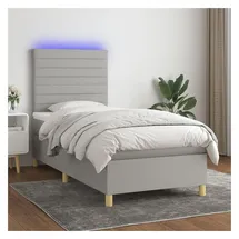 vidaXL Boxspringbett 100 x 200 cm Hellgrau