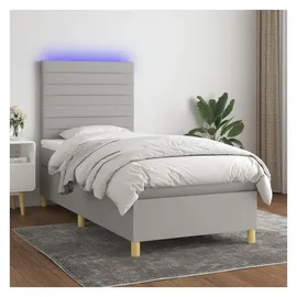 vidaXL Boxspringbett 100 x 200 cm Hellgrau