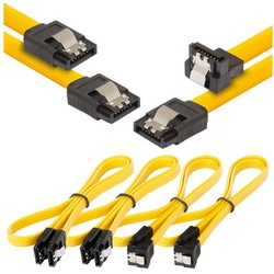 Poppstar SATA Kabelset für SSD / HDD Computer-Kabel, SATA, SATA, (S-ATA 3 SSD Datenkabel, Transferrate bis zu 6 Gbit/s) gelb