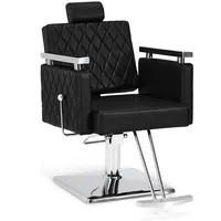 Barberpub Friseurstuhl mit Kopfstütze Kippbar, 360° Drehbar, Höhenverstellbar, 2073 Schwarz