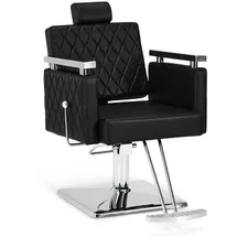 Barberpub Friseurstuhl mit Kopfstütze Kippbar, 360° Drehbar, Höhenverstellbar, 2073 Schwarz