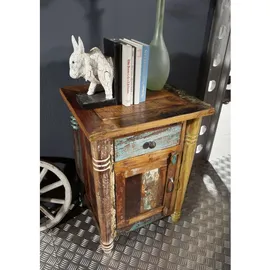 Massivmoebel24 Nachtschrank FABLE 50 x 42 x 70 cm Mehrfarbig