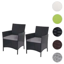 MCW Hamar-S Polyrattan Gartensessel 59 x 60 x 83 cm anthrazit inkl. Kissen 2er Set