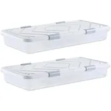 Vevor Unterbettaufbewahrungsbox 101 x 51 x 15 cm 2-tlg. Grau