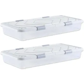 Vevor Unterbettaufbewahrungsbox 101 x 51 x 15 cm 2-tlg. Grau