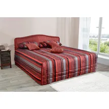 Westfalia Schlafkomfort Polsterbett, rot, B:150cm L:210cm, Bezug Bett: Jacquard-Webstoff (100% Polyester);Bonnell-Federkernmatratze: Mischgewebe (51% Polyprophlen, 39% Polyester, 10% Baumwolle);Kaltschaummatratze: Frottee (100% Polyester), Bezug abnehm- und waschbar bis