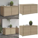 Vidaxl - Gartenschrank Beige 110x55x60,5 cm Poly Rattan - Outdoor-Schrank - Gartenschrank - Stauraum - Gartenorganisation - Rattan Gartenmöbel - Home