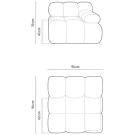 micadoni Modul, Pink, Textil, 1-Sitzer, 94x70x94 cm, Hergestellt in Europa, Oeko-Tex®, Wohnzimmer, Sofas & Couches, Sofas, Modulsofas