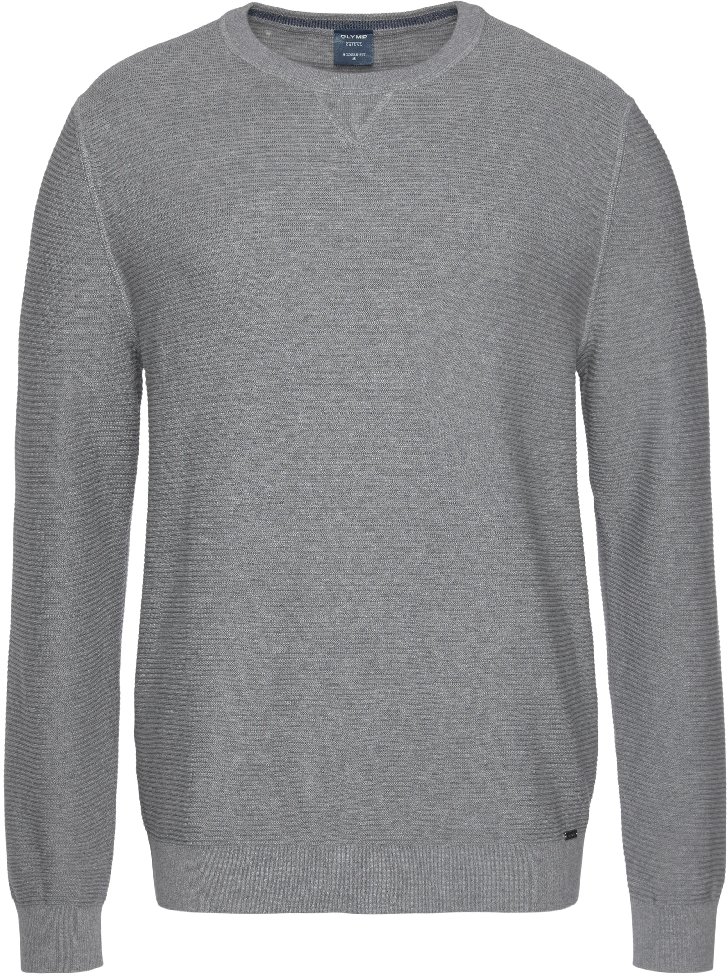 OLYMP Rundhalspullover »OLYMP Strick Casual« OLYMP grau 4XL