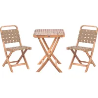 Beliani Balkonset 3-tlg. Braun/Beige