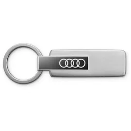 Audi Collection Audi Schlüsselanhänger Edelstahl Schlüsselring Keyring, mit Audi Ringe Emblem, silber