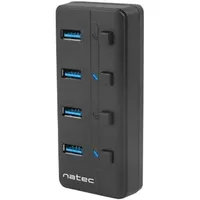 NATEC Mantis 2 USB 3.0 HUB, 4 Ports ON Off mit Netzteil