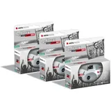 AGFA Photo Pack 3 x 601026 – Einwegkamera LeBox Black&White, 27 Fotos, optisches Objektiv 31 mm – Grau