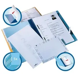 Durable Personalhefter Kunststoff blau DIN A4 5x kaufmännische Heftung, 5 St.