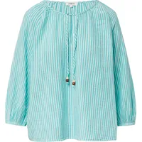 s.Oliver Musselin-Bluse mit Raglanärmeln und Raffung Blau 42