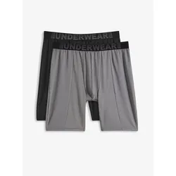 bonprix Lange Boxershorts eng (2er Pack), grau, 9 (3XL)