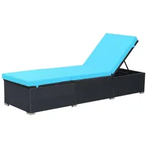 furnicato Sonnenliege 195 x 60 x 31 cm Schwarz