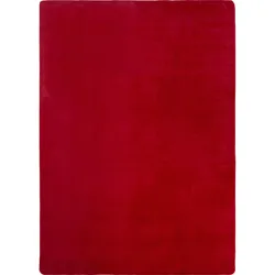 Teppich Kurzflor Unifarben Polyester Antirutsch Wohnzimmer Rot Rechteckig 120x160 | Kadima Design