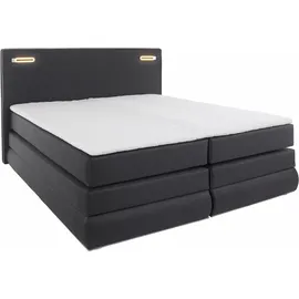 Collection AB Boxspringbett COLLECTION AB "Ninoni", grau (anthrazit), B:195cm L:210cm, Komplettbetten, Boxspringbett, inkl. Bettkasten, Topper und wahlweise mit LED-Beleuchtung