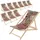 ECD Germany Sonnenliege 10er Set 120 x 60 x 30 cm Braun