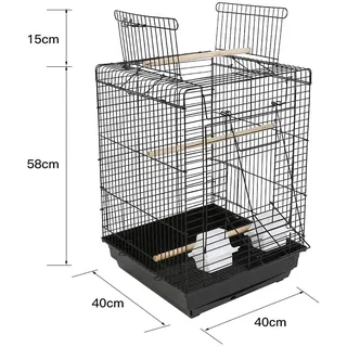 Yizhe Vogelkäfig,Vogelvoliere,Voliere,Vogelhaus,Papageienkäfig,Tierkäfig,Käfig,Sittichkäfig,Vogel,Nagerkäfig,klein Metall Vogelvoliere,für Papagei Wellensittich finken kanarienvögel(40 * 40 * 58cm)