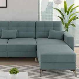 VitaliSpa Ecksofa York Webstoff blau