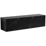 KADIMA DESIGN Lowboard Hängend Marmor-Optik 120x30x30 cm TV-Schrank, Design in Schwarz Metall, Rechteckig,Rechteckig, Wohnzimmer, Wohnwände, Lowboards, Lowboards stehend