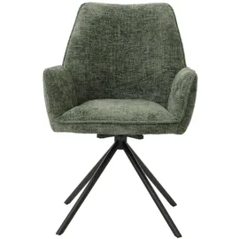 Mendler Esszimmerstuhl HWC-G67 Chenille grün