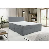 venasi TILLY Boxspringbett 160x200 mit 2 Bettkästen H2/H3 Matratze GRAU CORD TILIA - Grau