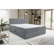 venasi TILLY Boxspringbett 160x200 mit 2 Bettkästen H2/H3 Matratze GRAU CORD TILIA - Grau
