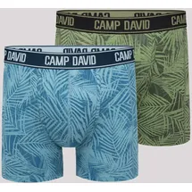 Camp David Boxershorts Set: bunt / khaki / blau L 2er Pack