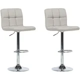 Beliani Trendy Barhocker, 2er Set beige höhenverstellbar Retro-optik