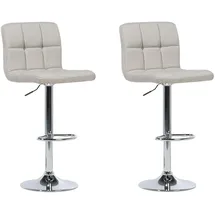Beliani Trendy Barhocker, 2er Set beige höhenverstellbar Retro-optik
