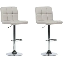 Beliani Trendy Barhocker, 2er Set beige höhenverstellbar Retro-optik