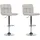 Beliani Trendy Barhocker, 2er Set beige höhenverstellbar Retro-optik