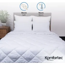 Komfortec Sommerdecke 135x200 cm, für Sommer, leichte Bettdecke, Steppbettdecke für Allergiker, atmungsaktive Schlafdecke - Weiß