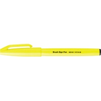 Pentel SES15C-FGX Brush Sign Pen neon-gelb, Faserschreiber, pinselähnliche Spitze,