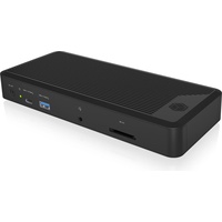 Icy Box IB-DK2280AC (USB C), Dockingstation - USB Hub, Schwarz