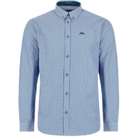 Maddox Trachtenhemd Kariertes Herrenhemd mit Hirsch Stickerei, Navy B blau 4XL
