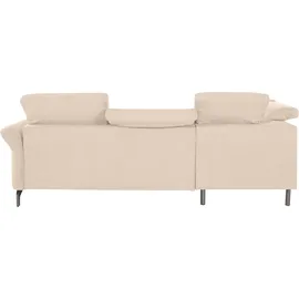 Home Affaire Ecksofa HOME AFFAIRE "Fresh L-Form", beige (creme), B:260cm H:79cm T:220cm, 100% Polyester, Sofas, Ecksofa, Federkern, wahlweise Kopfteilverstellung und motorischer Vorziehsitz