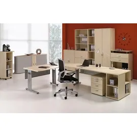 Geramöbel Schreibtisch C Fuß Flex S-617102 lichtgrau/silber