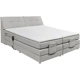 ed exciting design Boxspringbett 180 x 200 cm H2 Silber
