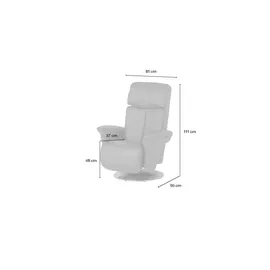 HIMOLLA Sessel 7418 Leder 81 x 111 x 95 cm Blau elektrisch