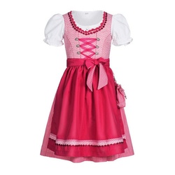 Nübler Dirndl Mädchen Dirndl im traditionellen Stil Kinder Trachten (Dirndl Set NURIA, 3-tlg., Dirndl Kleid mit Bluse und Schürze) Kinder Tracht im bayerischen Stil – Trachtenmode Kinder 104