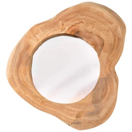 Riess-Ambiente Invicta Interior Handgearbeiteter Spiegel Reflect 31cm Natur Teakholz Wandspiegel Badspiegel aus Massivholz