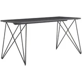 Novel Schreibtisch Anthrazit, Schwarz, Metall, Holzwerkstoff, rechteckig, Gittergestell, 65x75x160 cm, Fsc, Arbeitszimmer, Schreibtische, Bürotische