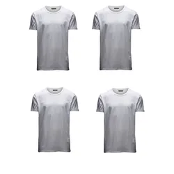 Jack & Jones Herren T-Shirt O-Neck & V-Neck Slim Fit 4er Pack Slim Fit Weiß XL