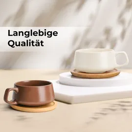 MiaMio Kaffeetasse 0,32 l Beige 4 St.