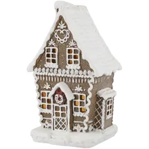 Chic Antique Noël Lebkuchenhaus mit LED 13 x 10 x 21 cm braun
